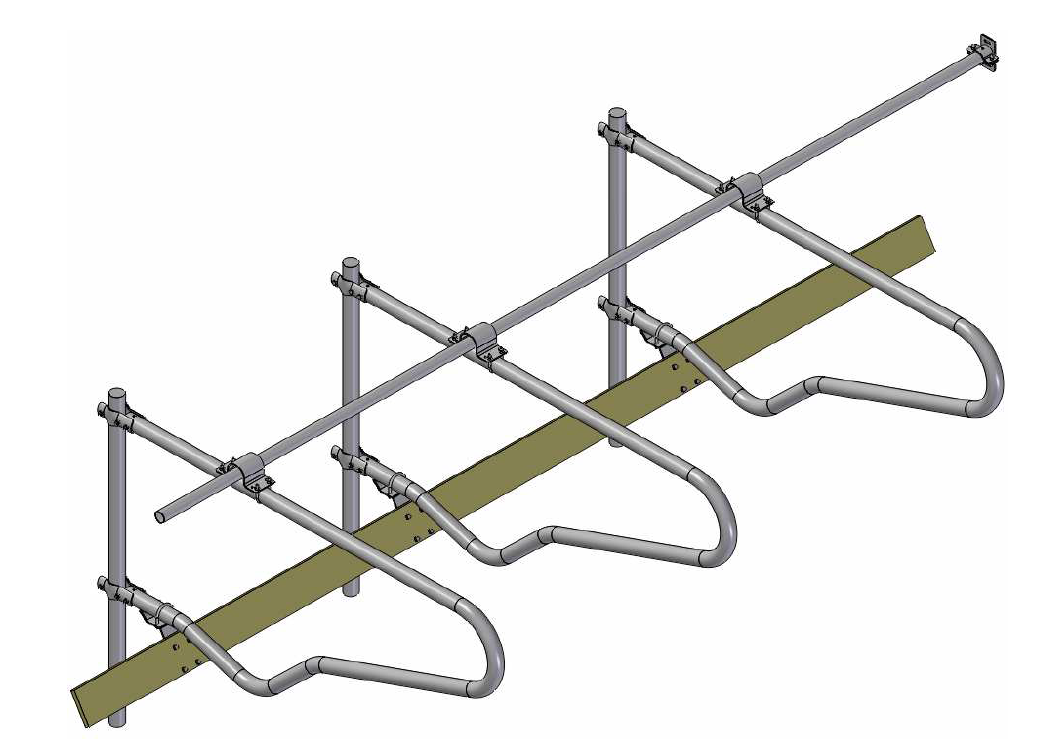 Przegroda legowiskowa, agrafka dla krów długość 195 cm, 2"